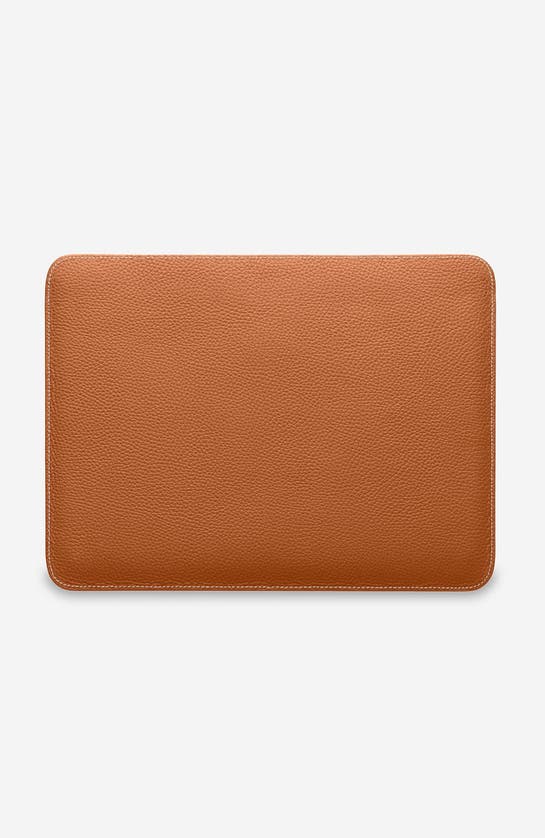 Shop Maison De Sabre Leather Laptop Sleeve In Pecan Brown