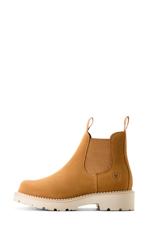 Ariat Lug Sole Chelsea Boot In Wheat Suede