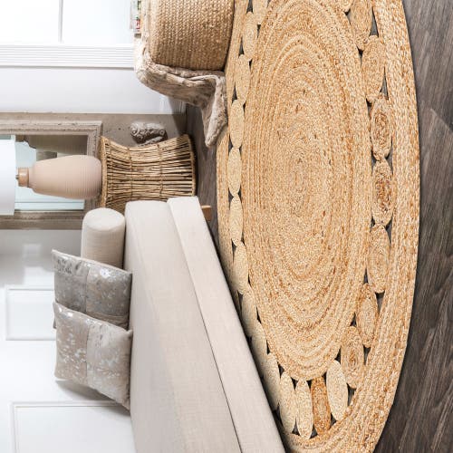 Jonathan Y Dahlia Round Natural Jute Boho Circle Natural Round Area Rug In Natural