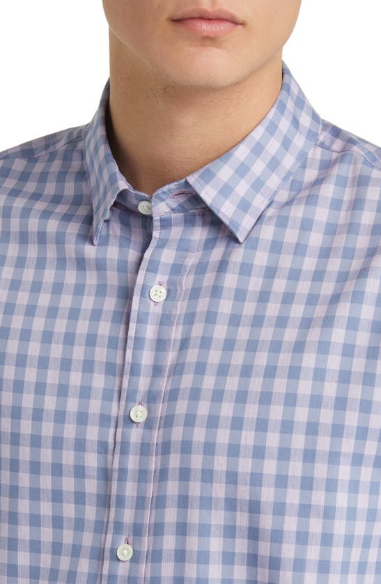 Shop Faherty The Movement Button-up Shirt In Lilac Waters Gingham