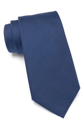 Duchamp Micro Dot Silk Tie In Blue