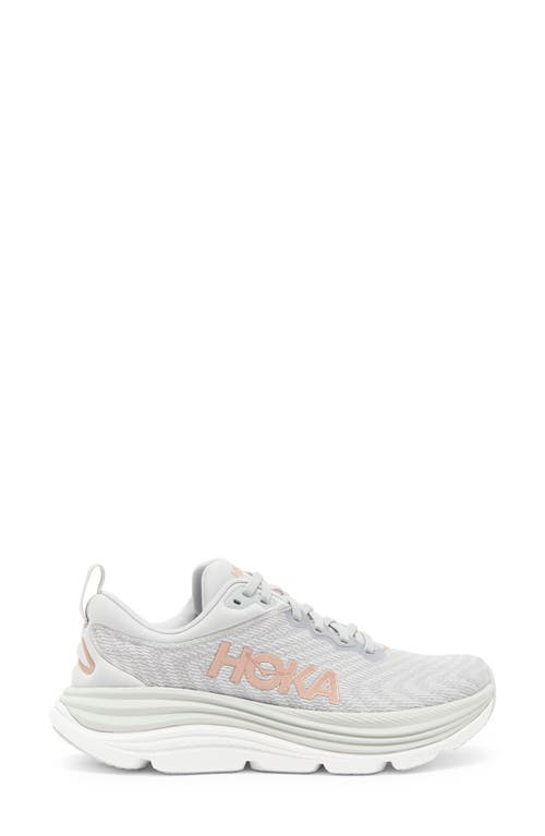 Hoka Gaviota 5 Running Shoe In Harbor Mist/rose Gold