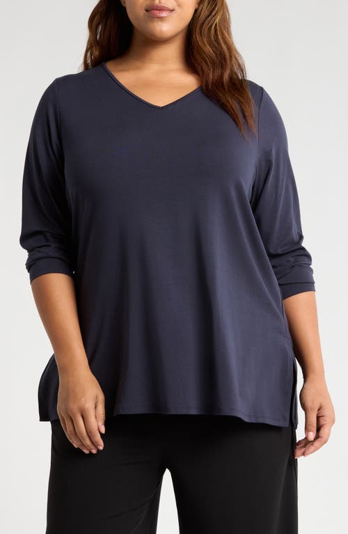 Shop Eileen Fisher Easy V-neck Tunic In Nocturne