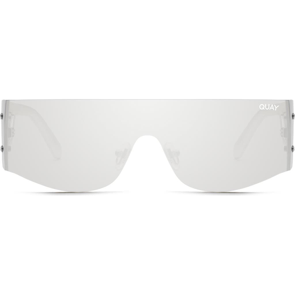 Quay Australia New Wave 142mm Shield Sunglasses In White