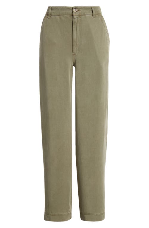 Shop Treasure & Bond Flat Front Straight Leg Pants In Olive Kalamata