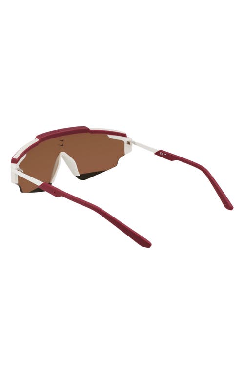 Nike Marquee Edge 64mm Oversize Shield Sunglasses In Night Maroon/bronze Mirror