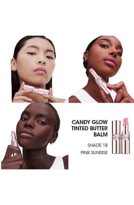 Shop Saint Laurent Candy Glow Sheer Butter Balm In 1b Pink Sunrise