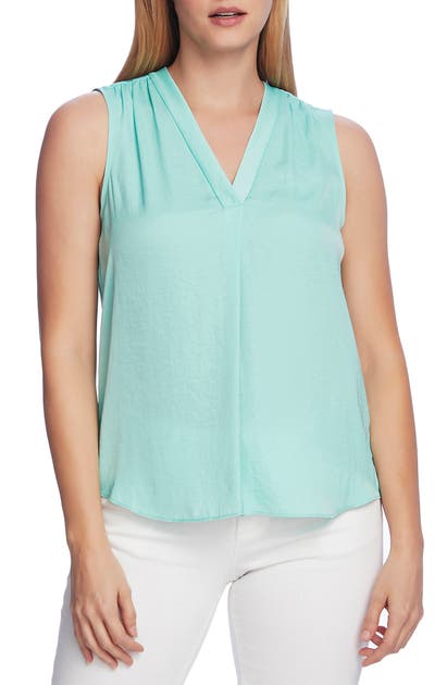 Vince Camuto Rumpled Satin Blouse In Moroccan Mint