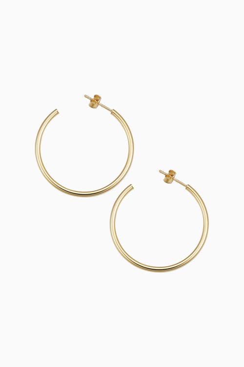 ORADINA ORADINA 14K GOLD SICILY HOOPS EARRINGS