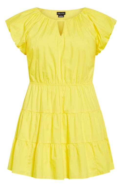 Shop City Chic Alina Fit & Flare Minidress In Yellow