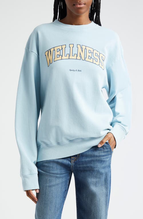 Shop Sporty And Rich Sporty & Rich Wellness Ivy Cotton Graphic Sweatshirt In China Blue