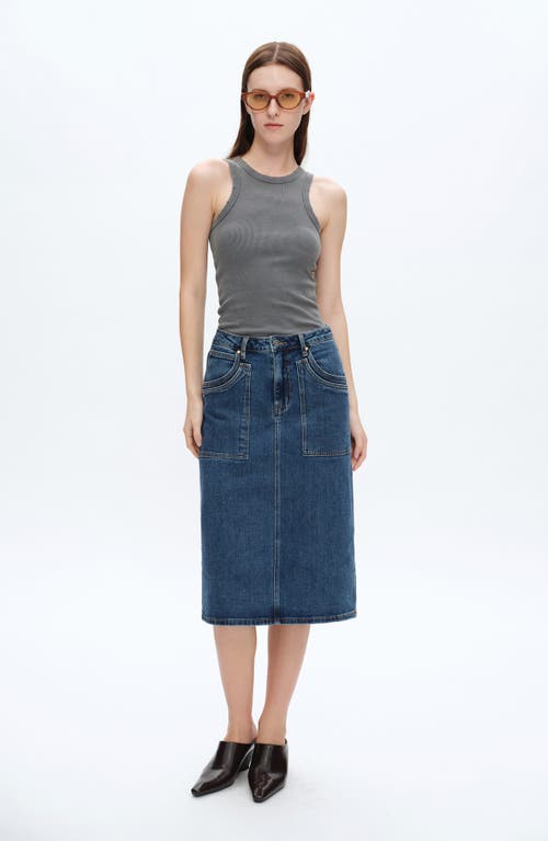 Bayeas Beth Denim Midi Skirt In Freefall