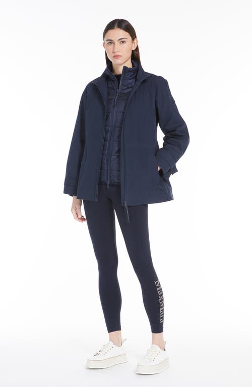 Shop Max Mara Leisure Bertone Water Resistant Jacket With Quilted Bib In Midnight Blue