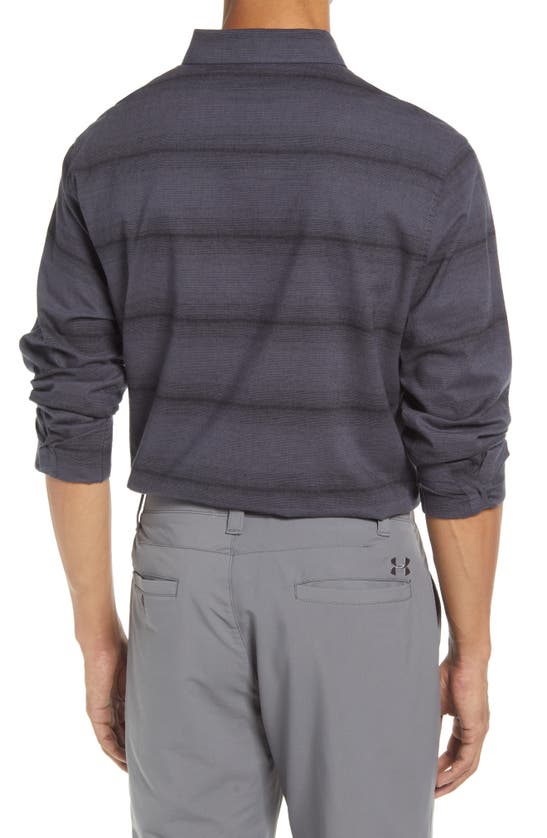Travismathew Zeke Stretch Stripe Button-up Shirt In Black