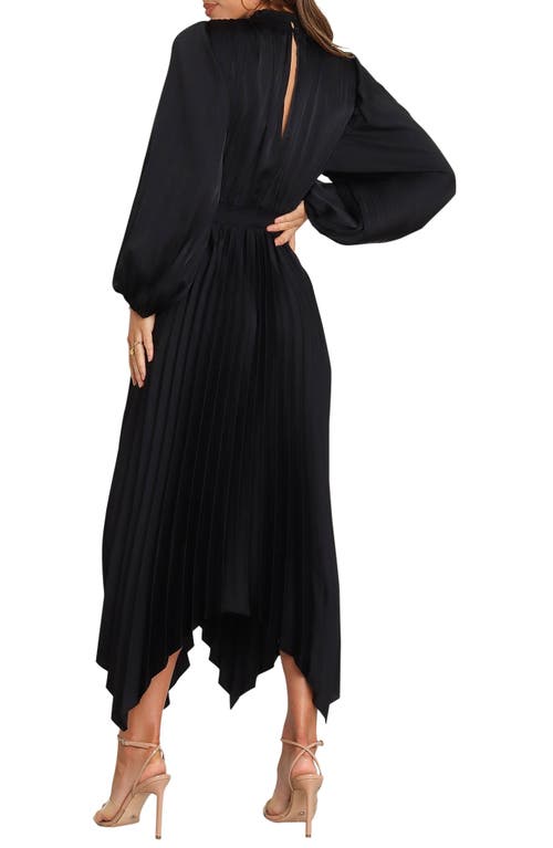 Petal And Pup Petal & Pup Eloise Pleated Balloon Sleeve Midi Dress In Black