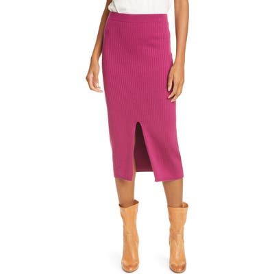Free People Skyline Rib Midi Skirt, Pink