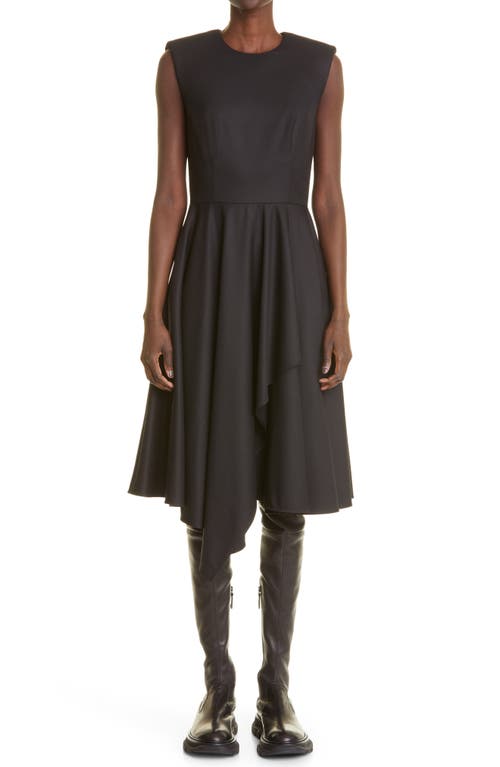 Alexander McQueen Asymmetric Hem Wool Dress in Black at Nordstrom, Size 6 Us
