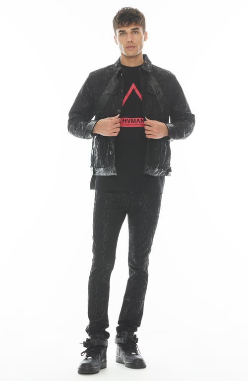 Hvman Rocker Slim Ridged Cotton Jacket In Python