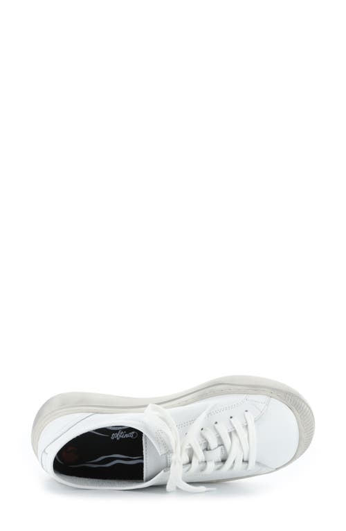 Softinos By Fly London Platform Sneaker In White Smooth Leather