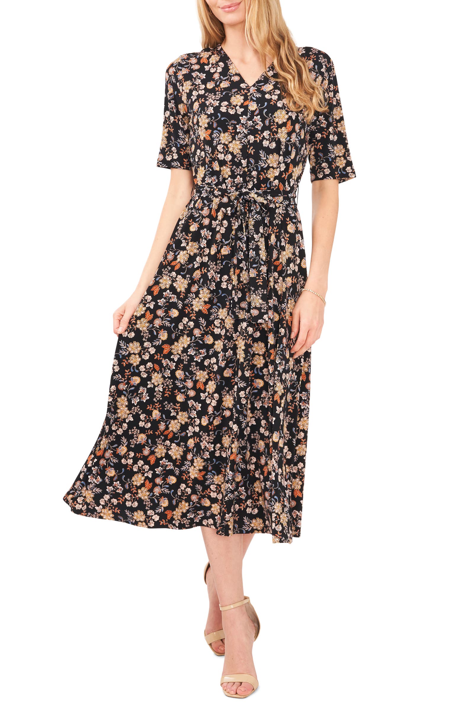 Chaus Floral Print Midi Dress | Nordstrom