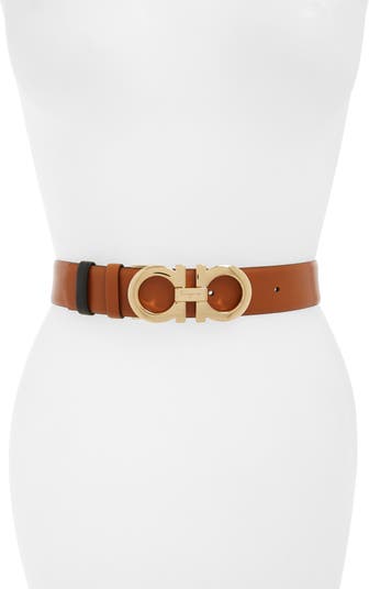 FERRAGAMO Reversible Double Gancio Belt