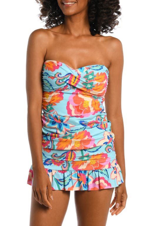 La Blanca Breezy Convertible Tankini Swim Top Blue Multi at Nordstrom,