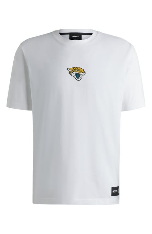 Shop Hugo Boss Boss X Nfl Stretch Cotton Graphic T-shirt In Jacksonville Jaguars - White