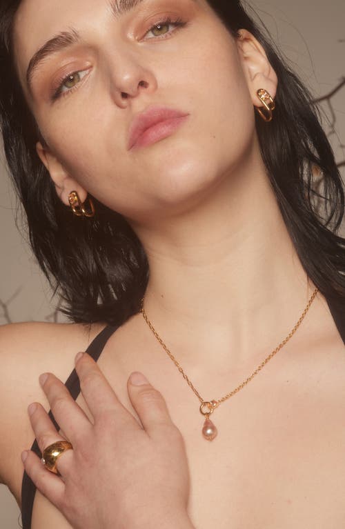 Lady Grey Vera Hoop Earrings In Gold/peach