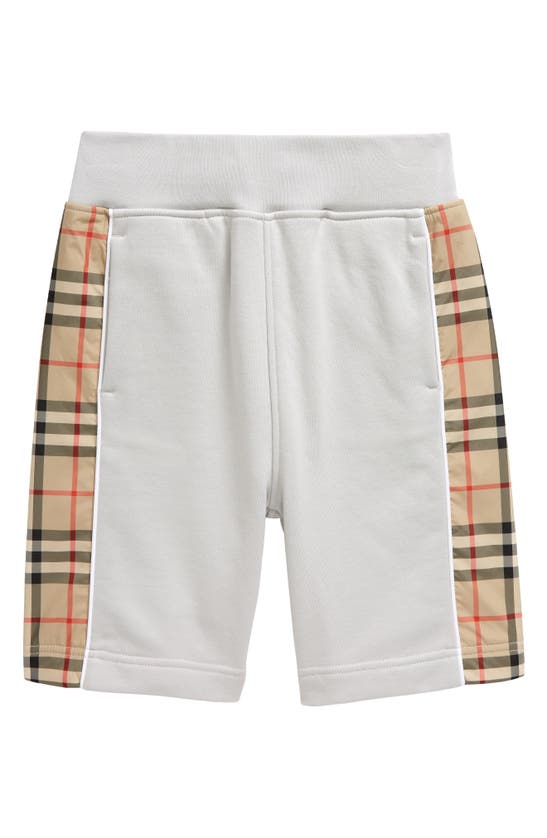 Burberry Kids' Little Boy's & Boy's Nolen Plaid-trim Shorts In Grey
