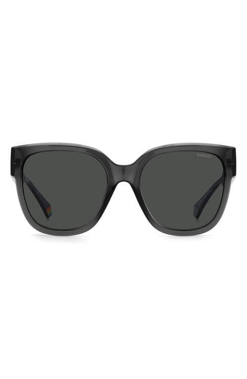 55mm Polarized Square Sunglasses in Grey /Gray Pz