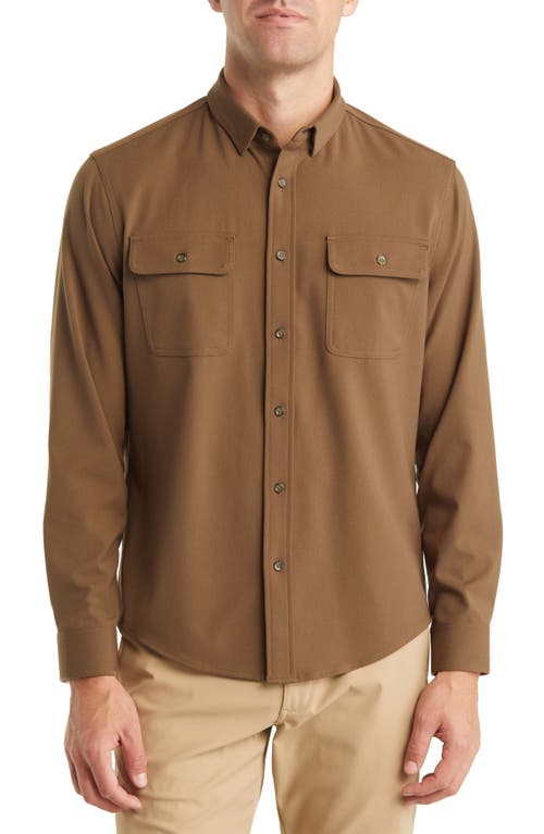 Mizzen+Main Upstate Stretch Flannel Button-Up Shirt in Olive Branch Solid