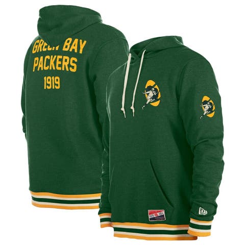 Men's Pro Standard Black Green Bay Packers Retro Classic Fleece Pullover Hoodie Size: Medium