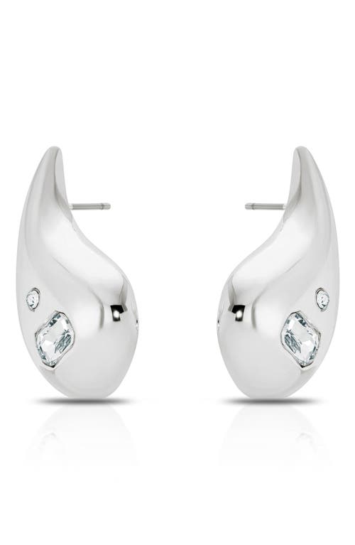 Ettika Teardrop Statement Earrings In Silver