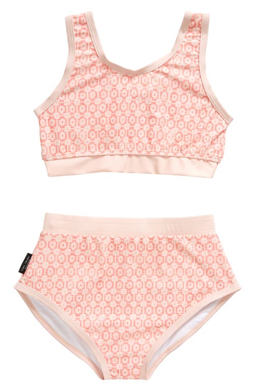 TINY TRIBE Kids' Retro Two-Piece Swimsuit Pink at Nordstrom,