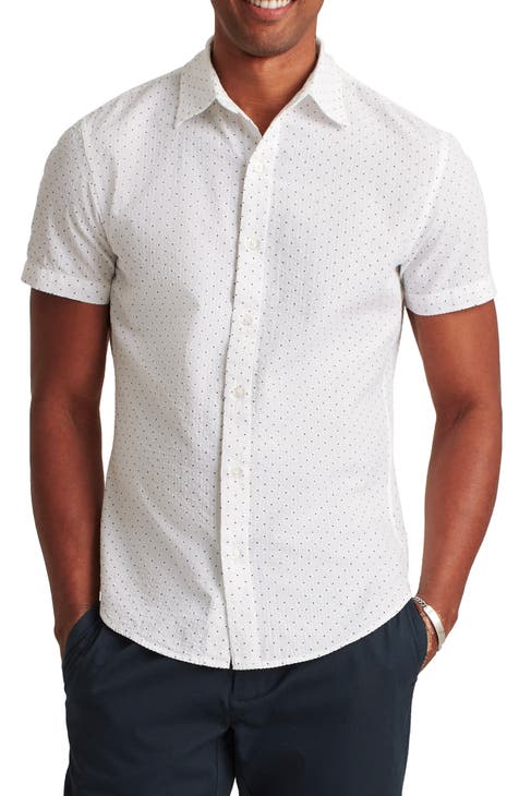 Riviera Slim Fit Dot Short Sleeve Button-Up Shirt