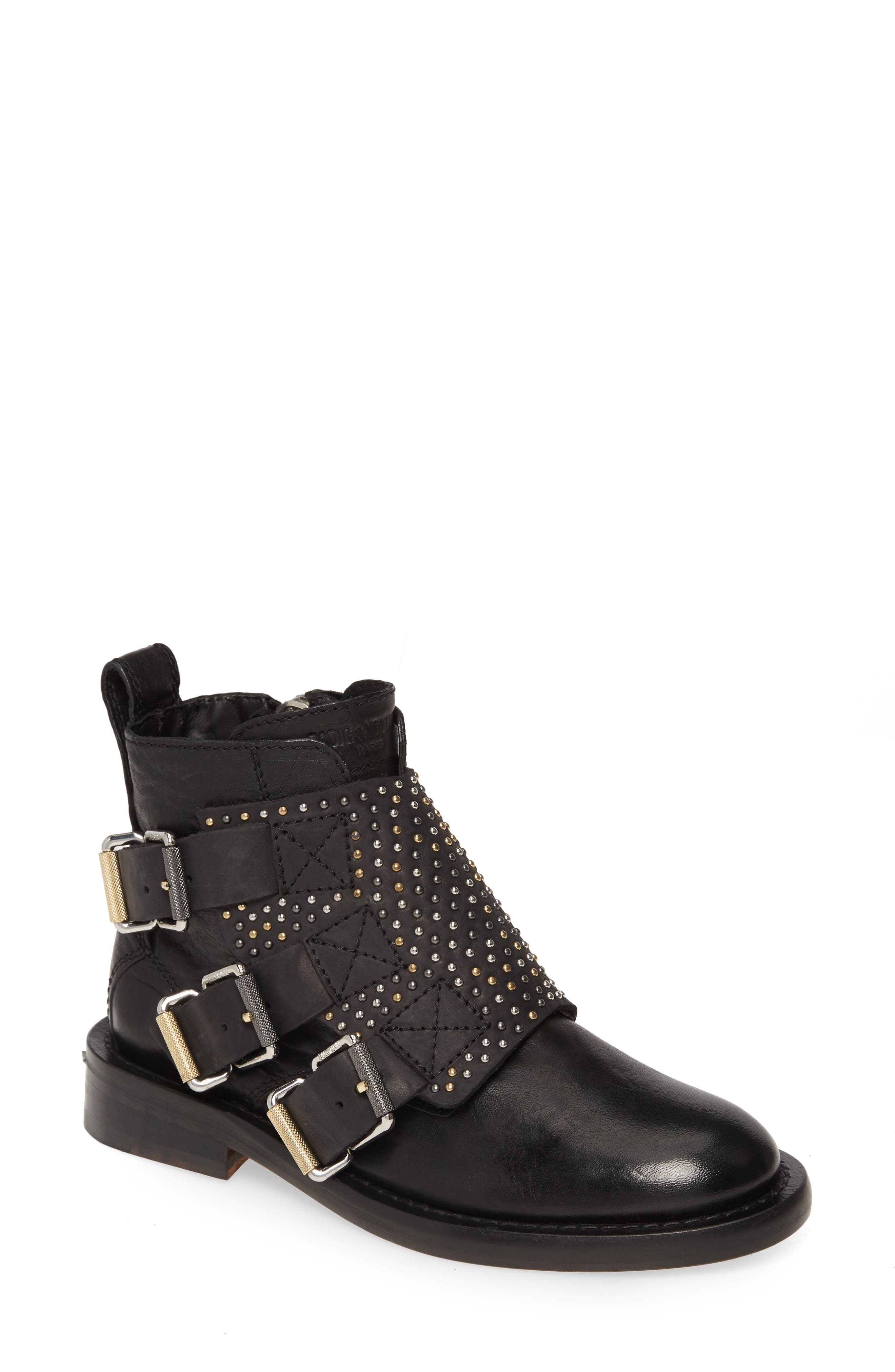 zadig and voltaire studded boots