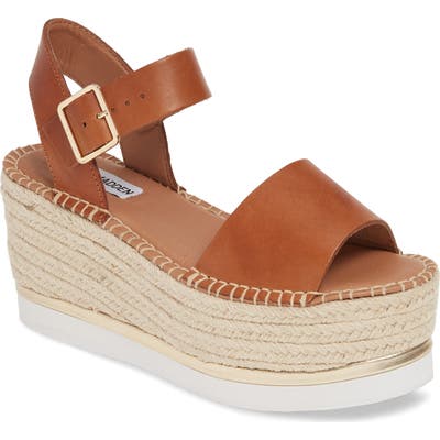 Steve Madden Espadrille Platform Sandal- Brown