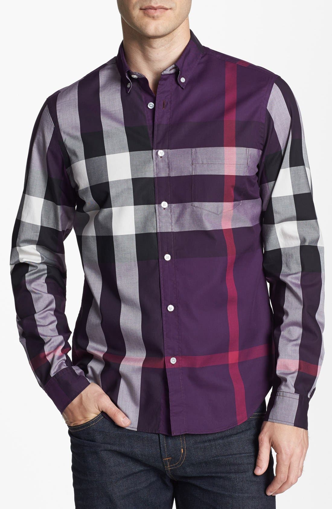 burberry shirt purple