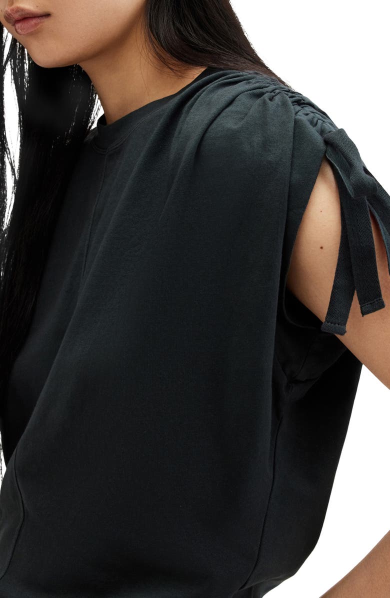 AllSaints Cassie Tie Sleeve Cotton T-Shirt, Alternate, color, 