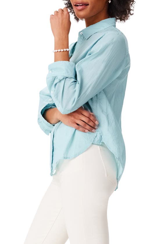 Shop Nic + Zoe Nic+zoe Girlfriend Crinkle Cotton Button-up Shirt In River