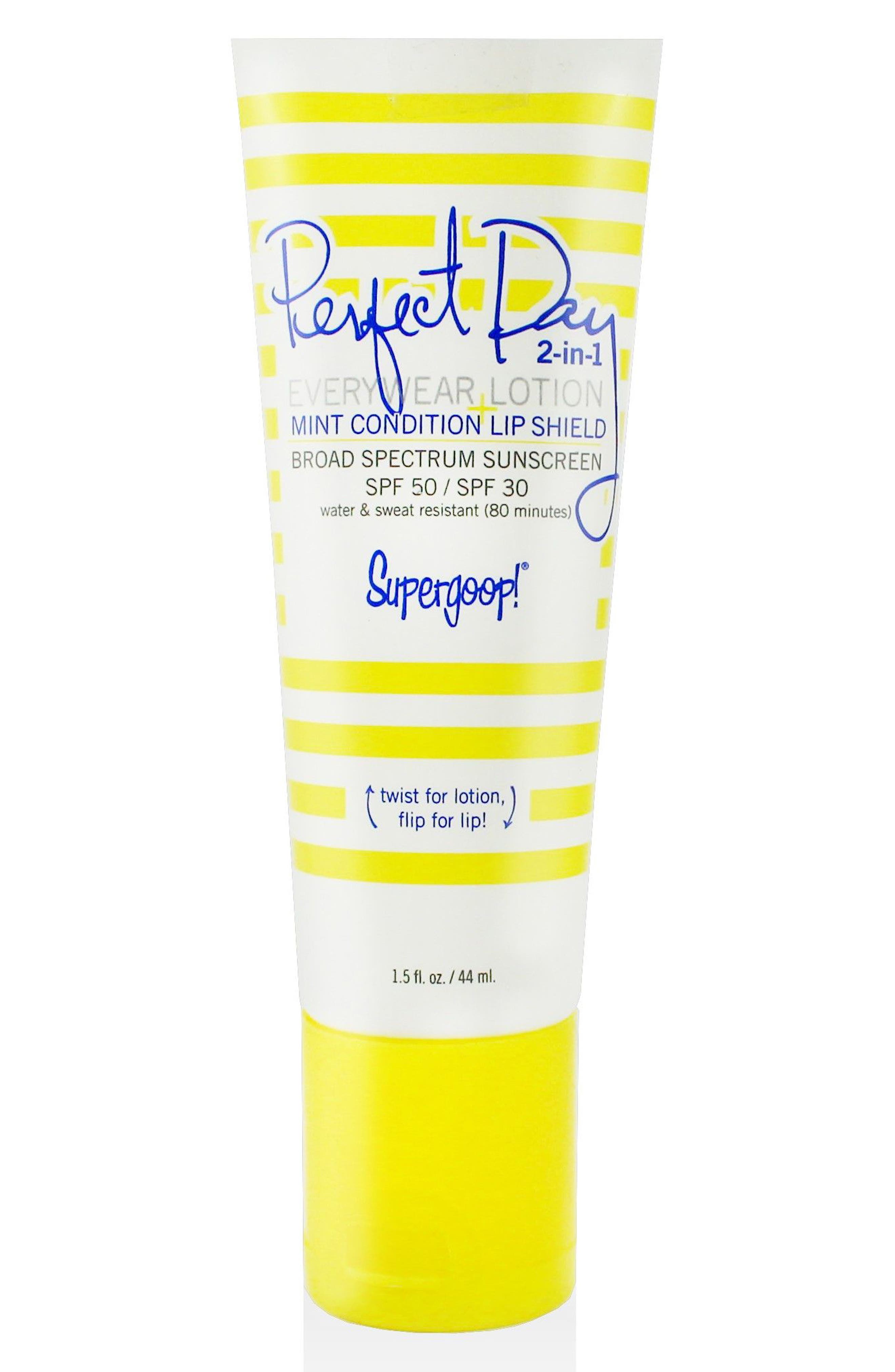 UPC 816218020033 product image for Supergoop! Perfect Day 2-In-1 Everywhere Lotion Spf 50 & Mint Condition Lip Shie | upcitemdb.com
