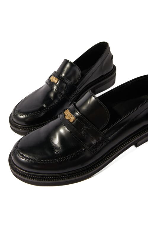 Maje Leather Loafers In Black