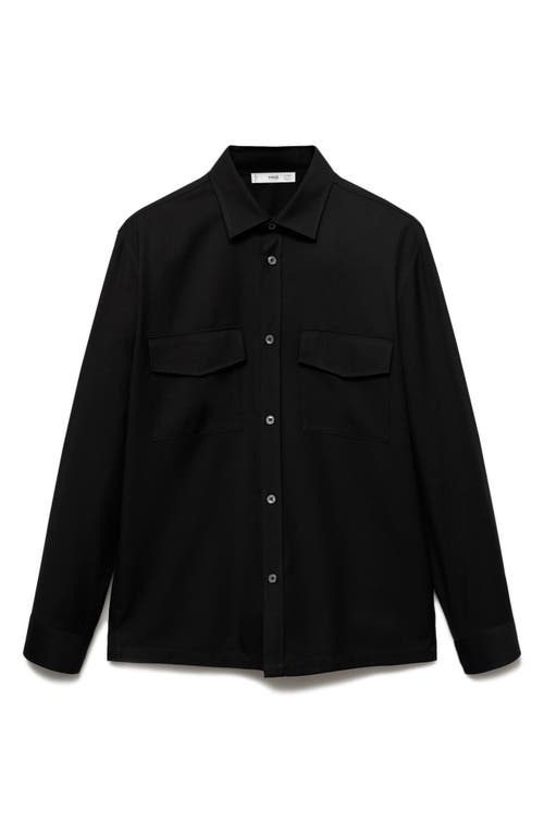 Shop Mango Overshirt In Black