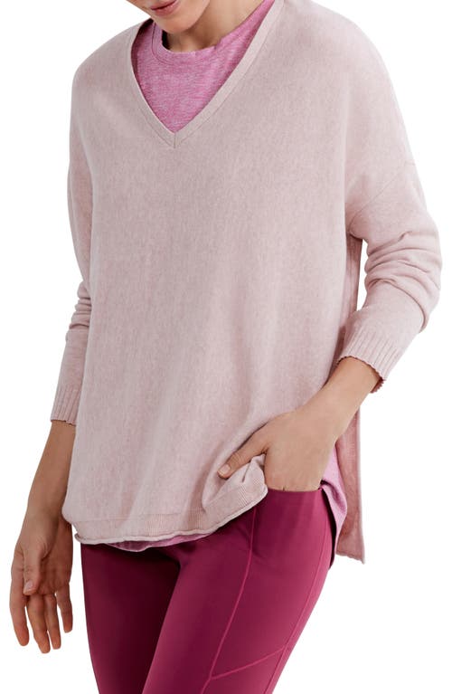 NZ ACTIVE by NIC+ZOE NZ Active Cool Down Side Slit Cotton Blend Sweater in Pebble at Nordstrom