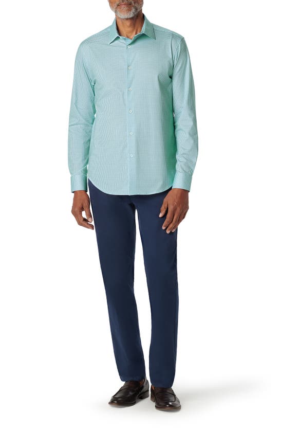 Shop Bugatchi James Ooohcotton® Pin Dot Print Button-up Shirt In Mint