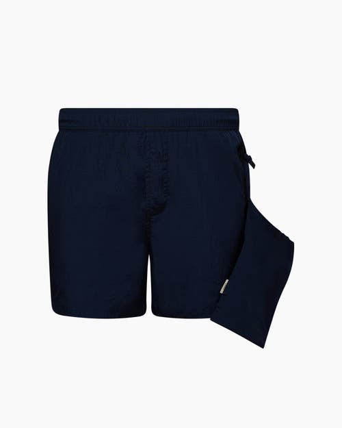 Onia Nylon Crinkle 5" Swim Trunk In Deep Navy
