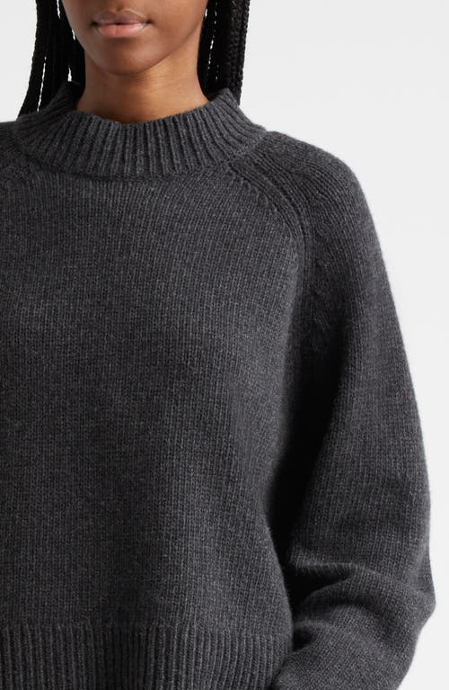 Shop Nili Lotan Haisley Wool Mock Neck Sweater In Dark Charcoal Melange