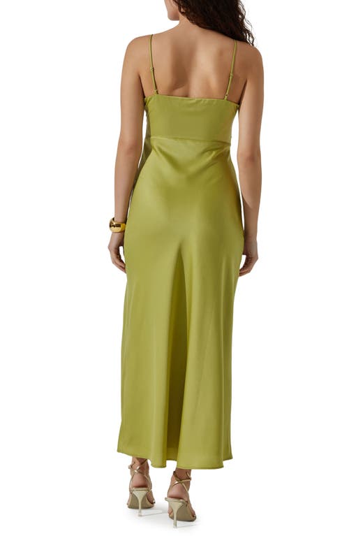 Shop Astr The Label Satin Slipdress In Celery