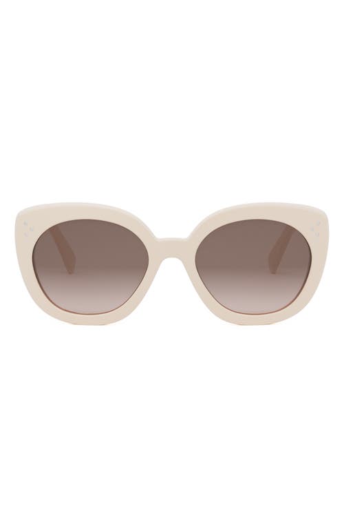 CELINE Bold 3 Dots 56mm Butterfly Sunglasses in Ivory /Gradient Brown 