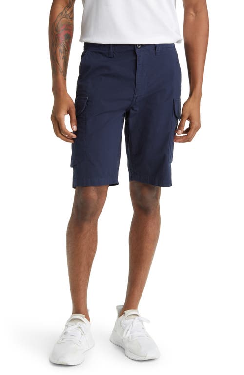 Stretch Cotton Cargo Shorts in Navy